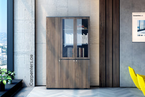 FACE Full-height filing cabinet - 2x Half Glass & half shutter+ 1x Full shutter