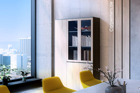 FACE Full-height filing cabinet - 2x Half Glass & half shutter+ 1x Full shutter