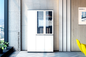 FACE Full-height filing cabinet - 2x Half Glass & half shutter+ 1x Full shutter