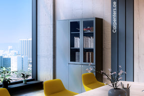 FACE Full-height filing cabinet - 2x Half Glass & half shutter+ 1x Full shutter