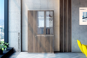 FACE Full-height filing cabinet - 2x Half Glass & half shutter+ 1x Full shutter