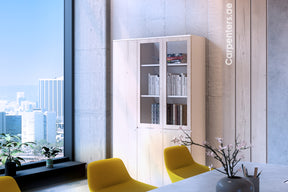 FACE Full-height filing cabinet - 2x Half Glass & half shutter+ 1x Full shutter